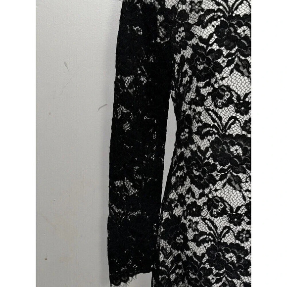 Theory Black Lace Dress Size 4 - Picture 3 of 6
